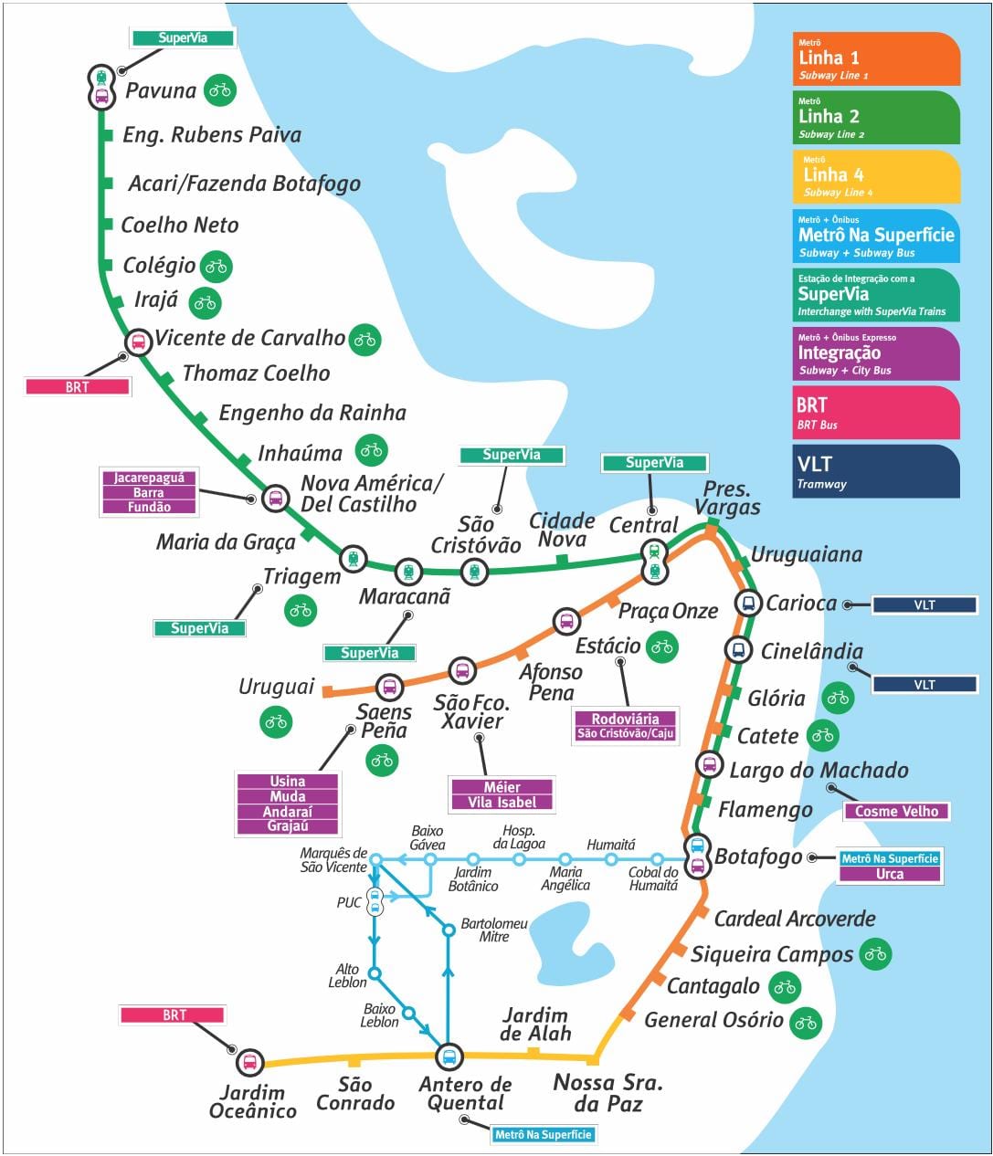 метрото в Рио де Жанейро карта