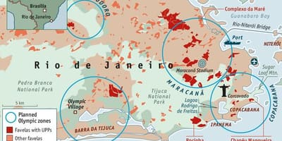 Favelas в Рио де Жанейро карта